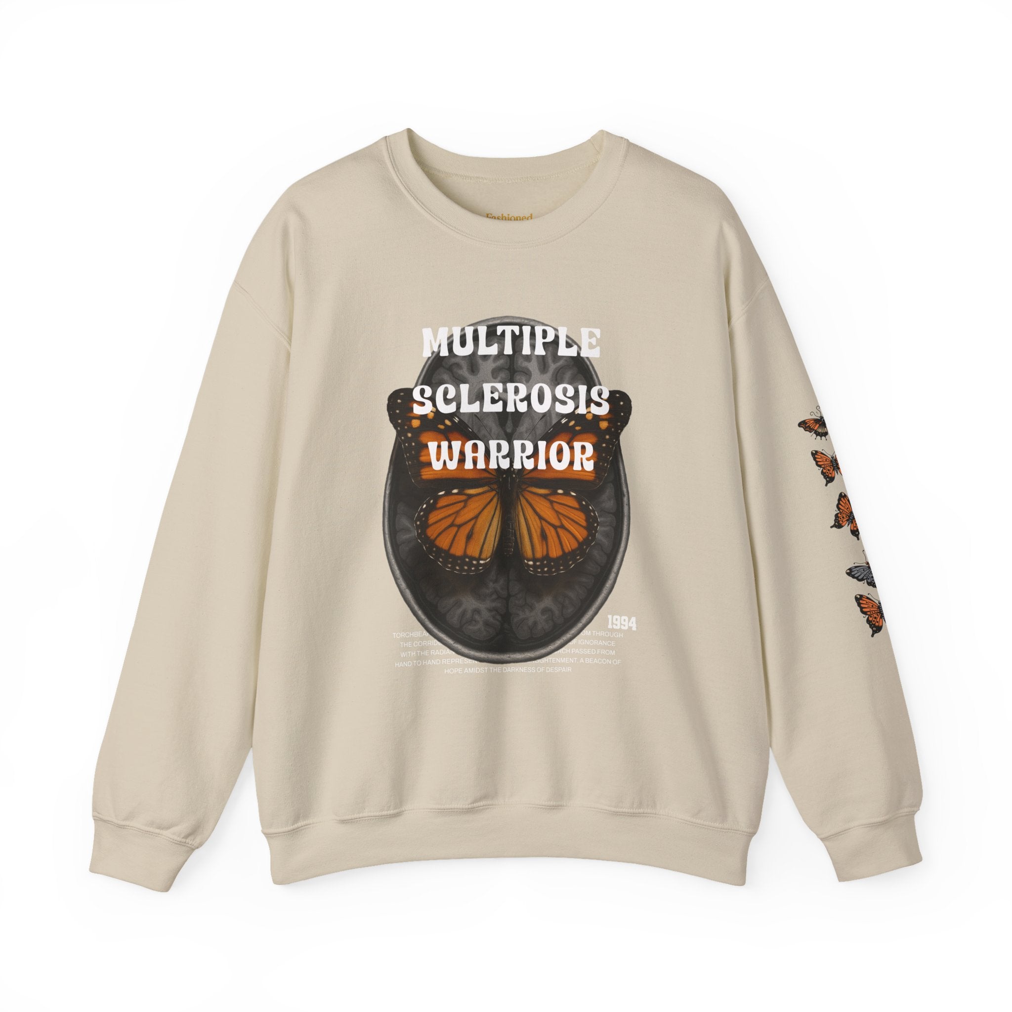 Orange Butterflies Multiple Sclerosis Awareness Sweatshirt