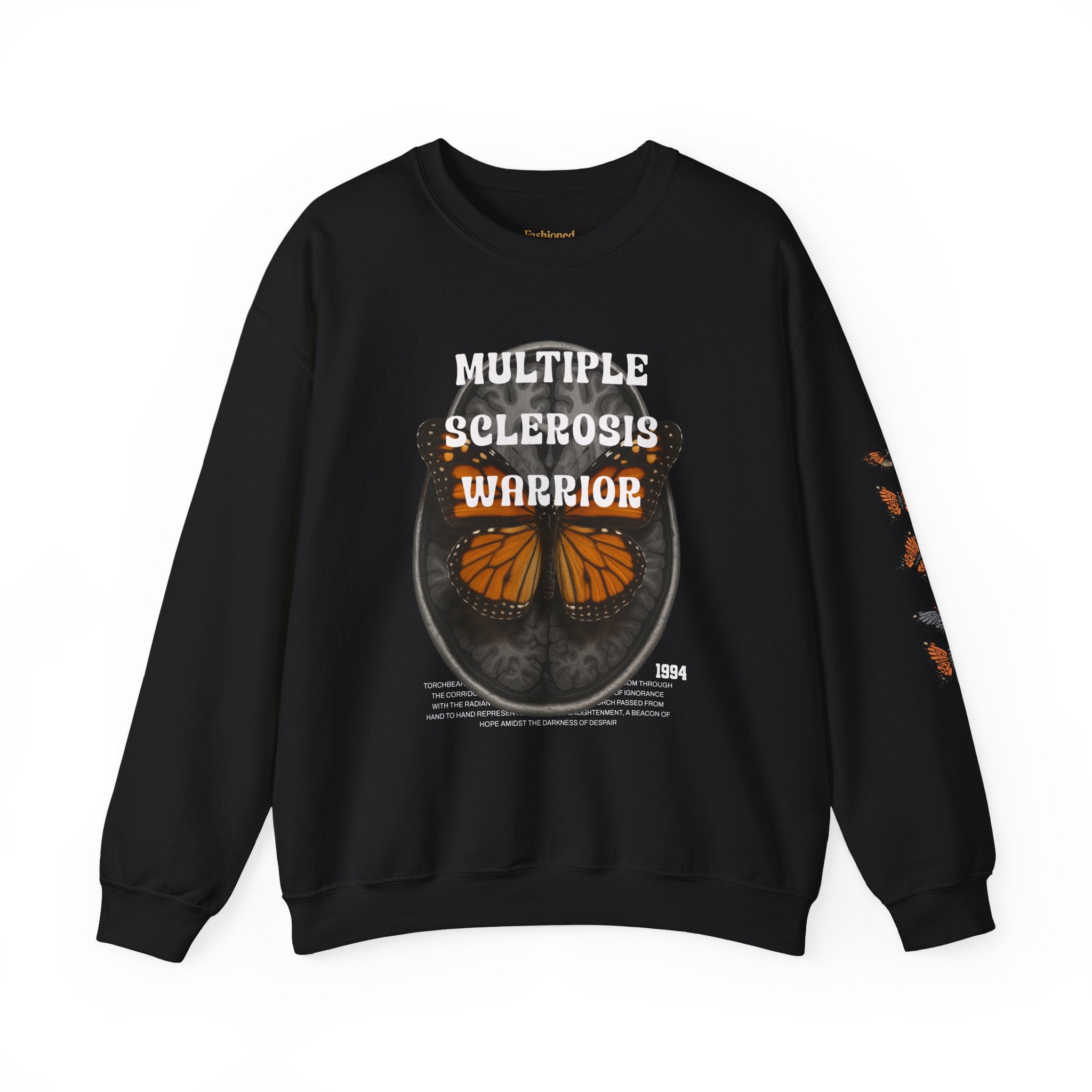 Orange Butterflies Multiple Sclerosis Awareness Sweatshirt
