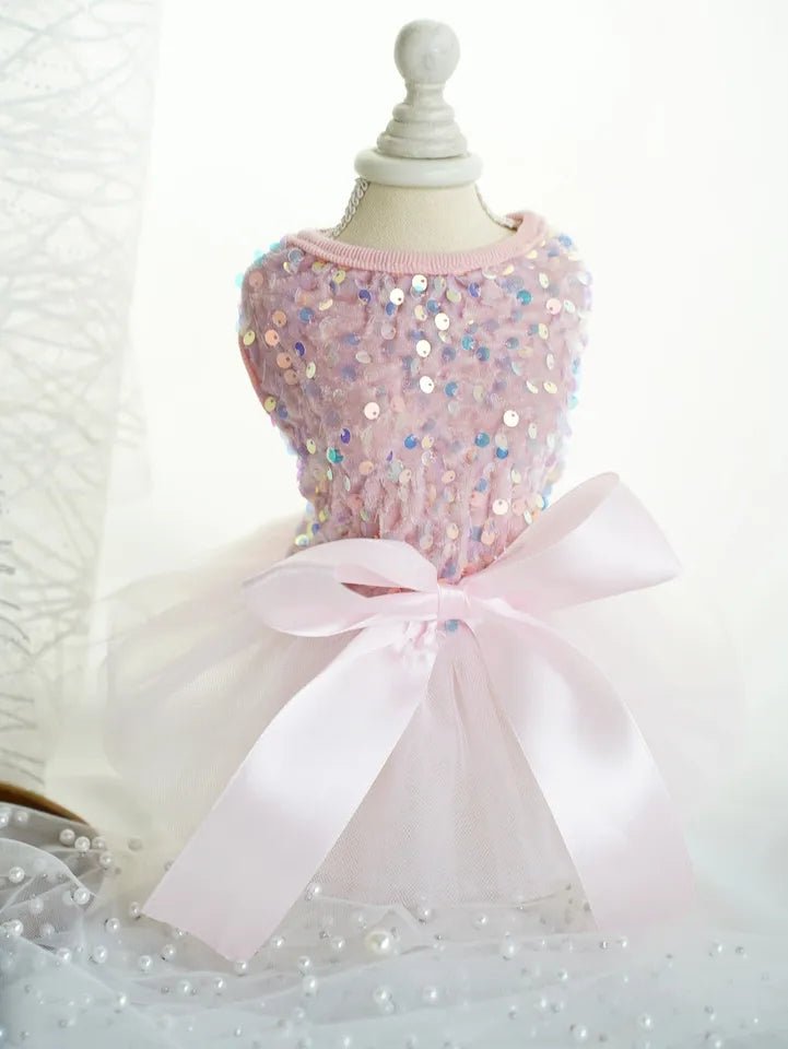 Pink elegant pet dress 10/11 inch neck