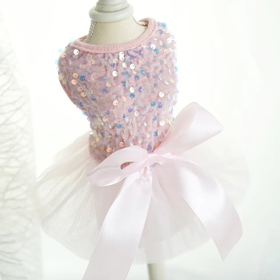 Pink elegant pet dress 10/11 inch neck