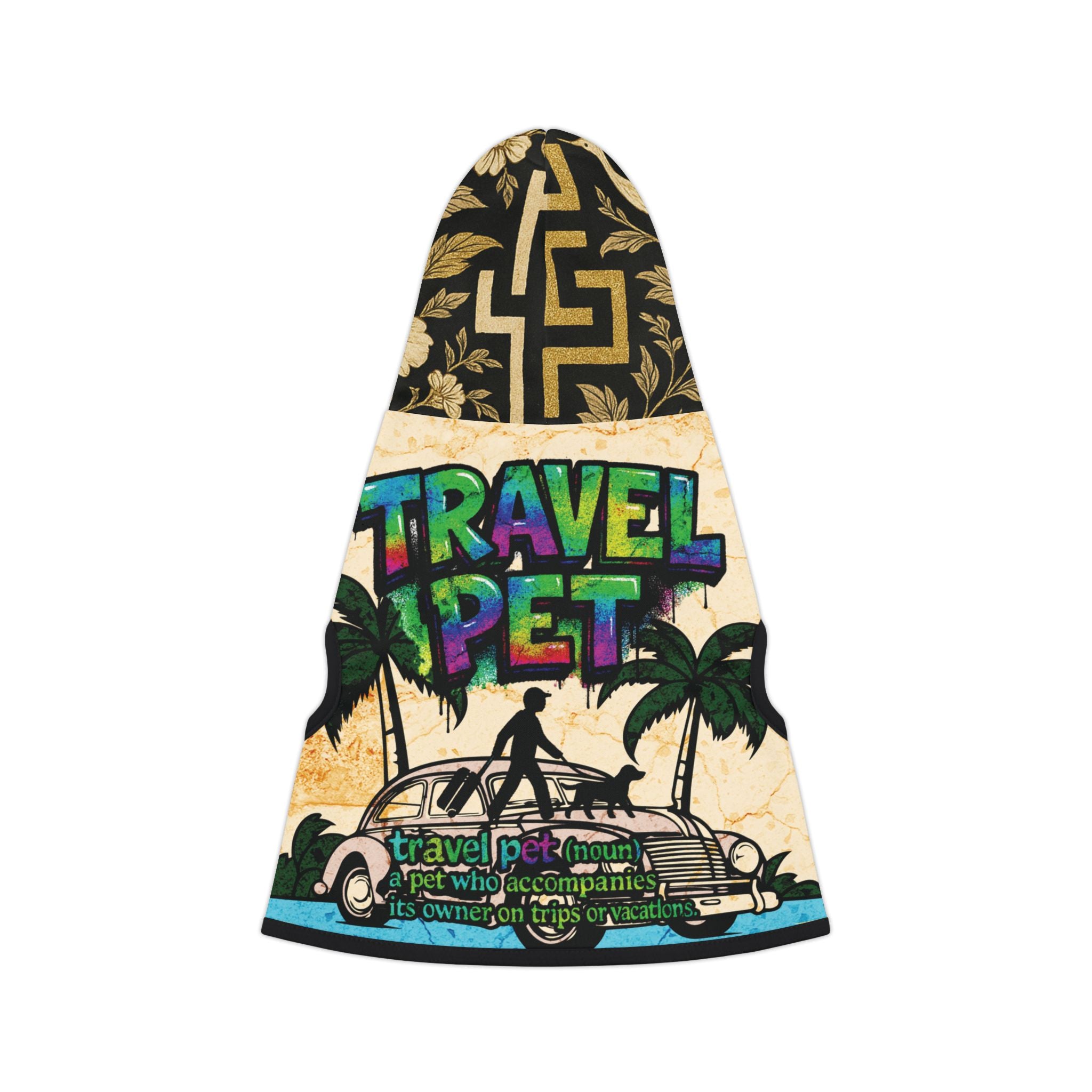 Dog Hoodie Sleeveless Sweatshirt - I Will Tear Your Ankles Up - Black and Gold Lettering