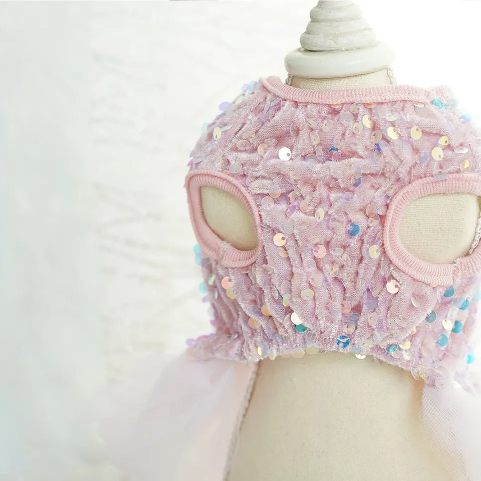 Pink elegant pet dress 10/11 inch neck