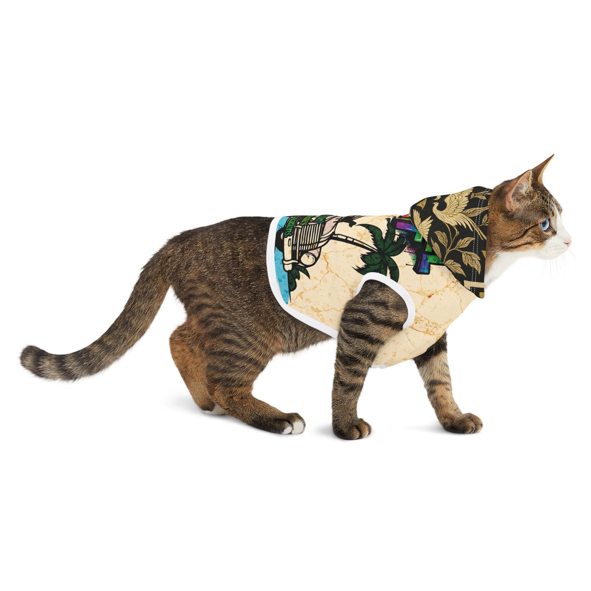 Dog Hoodie Sleeveless Sweatshirt - I Will Tear Your Ankles Up - Black and Gold Lettering