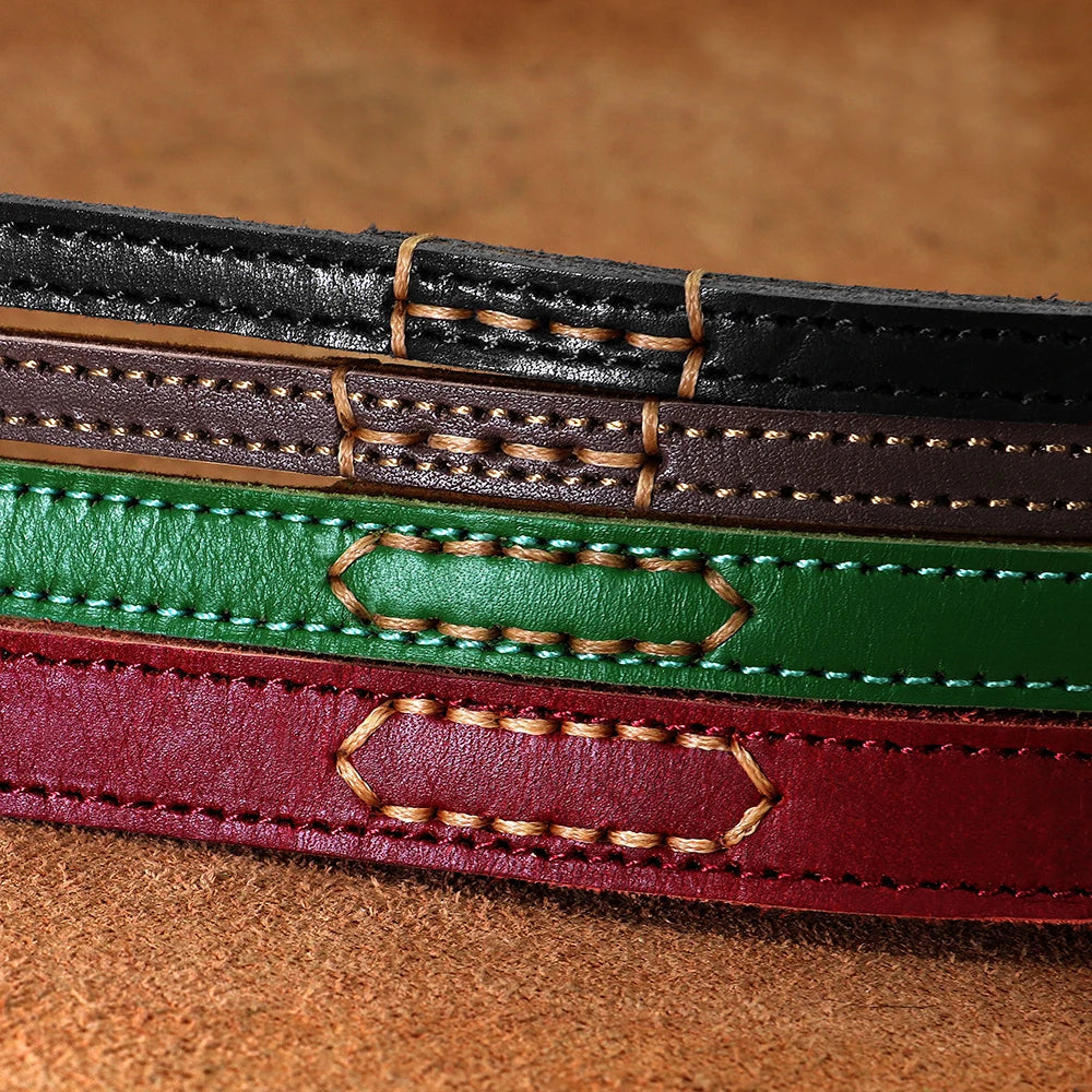 Real Leather Dog Leash Durable Medium Large Dog Lead Genuine Leather Walking Pet Leads Leash for Dogs German Shepherd Pitbull Fashioned Furbabies