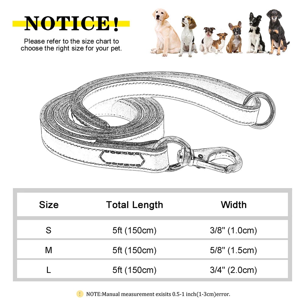 Real Leather Dog Leash Durable Medium Large Dog Lead Genuine Leather Walking Pet Leads Leash for Dogs German Shepherd Pitbull Fashioned Furbabies