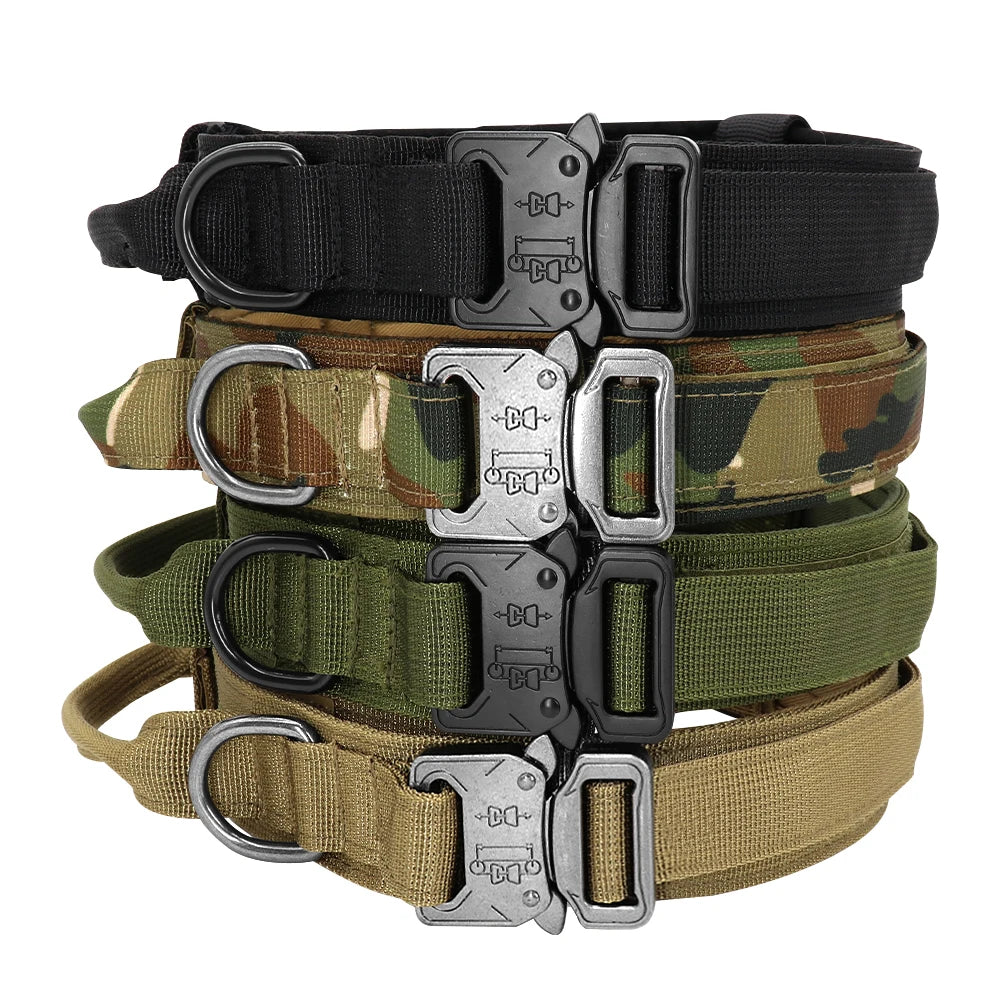 Durable Military Tactical Dog Collar Bungee Leash Set Pet Nylon Walking Training Collar For Medium Large Dogs German Shepard Fashioned Furbabies
