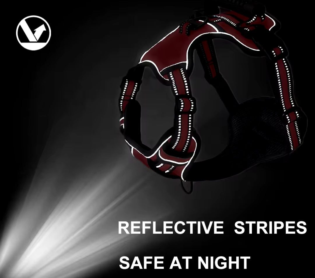 No pull reflective harnesses aprox 19 to 34 in neck