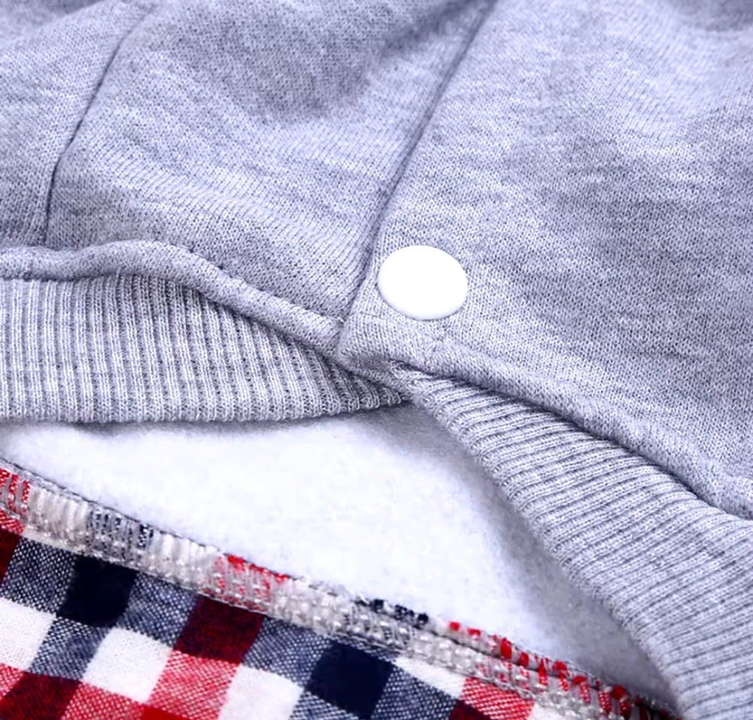 Plaid one piece polo, 10in neck