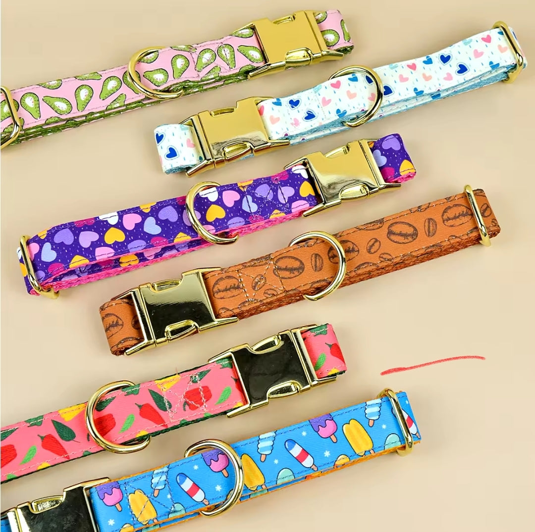 Fun Durable Dog Leash and Poop Bag! ( COLLARS come with PURPLE AND WHITE LEASHES SET)