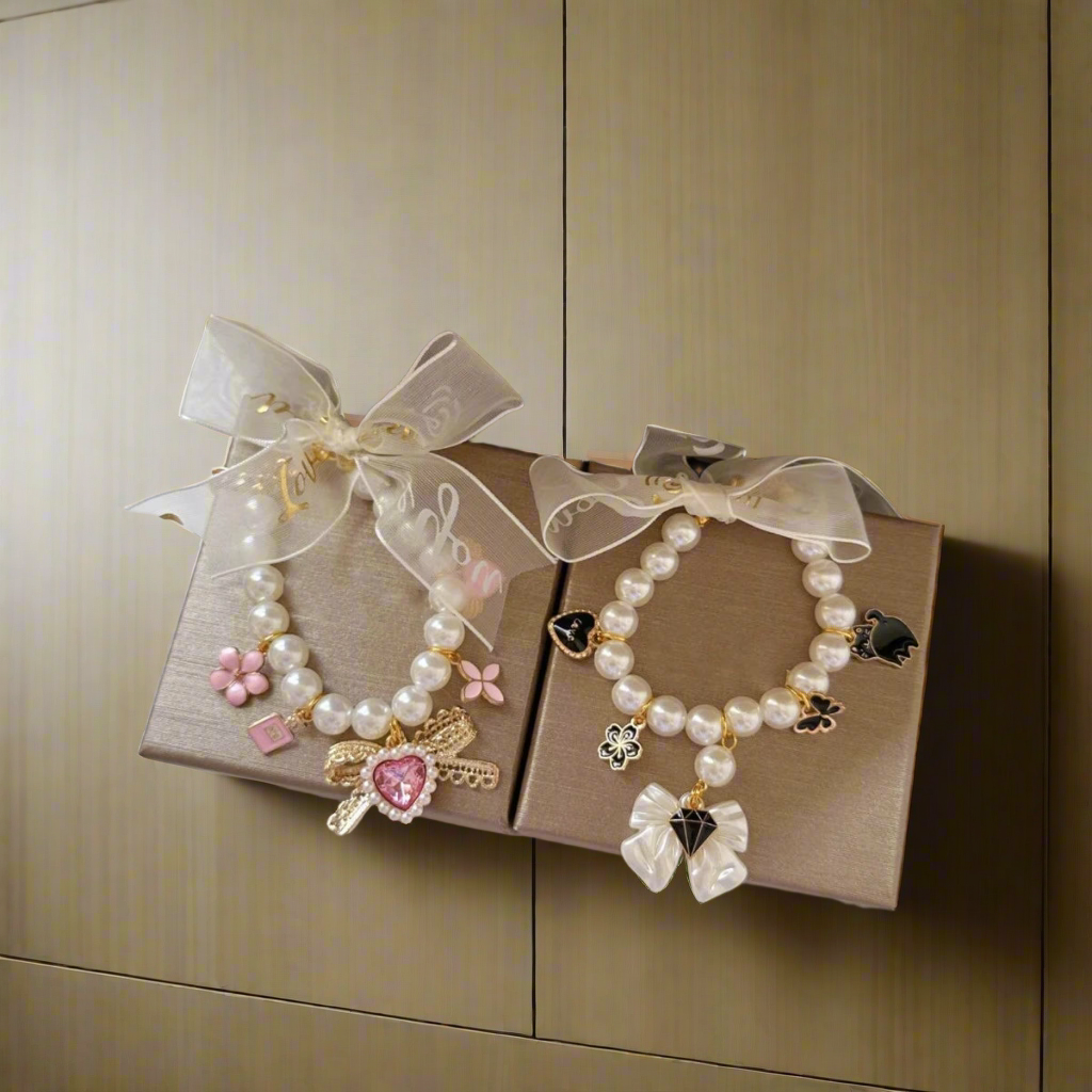 Pet Jewelry Accessories Fine Chic Pearl Beaded Necklace Bib Flower Bow Pendant Collar For Small Medium Dog Poodle Puppy Supplies Fashioned Furbabies