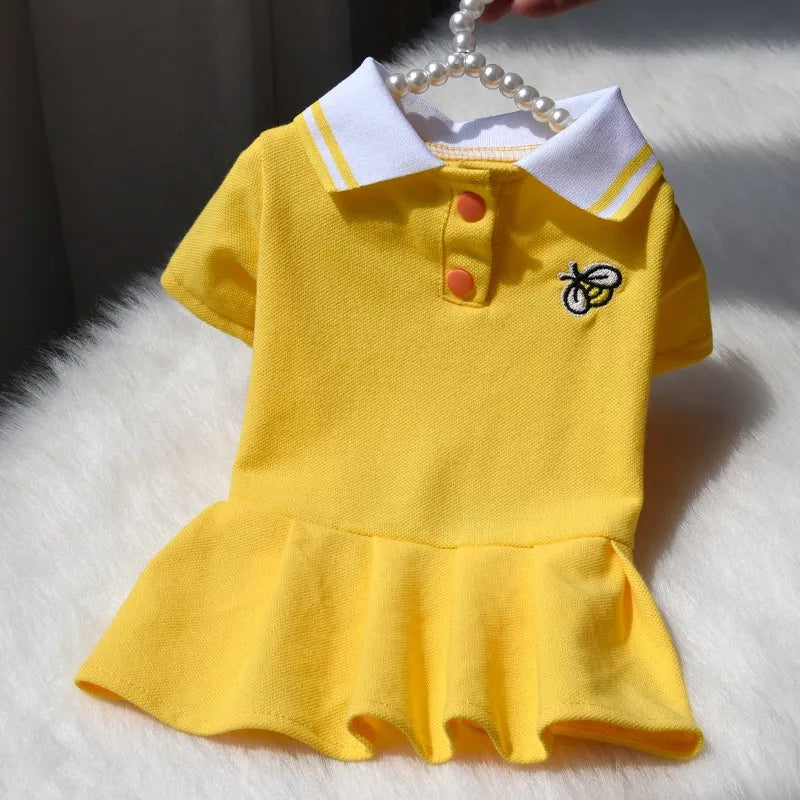 Spring summer dog dress polo dress cat dog aprox 7 in neck