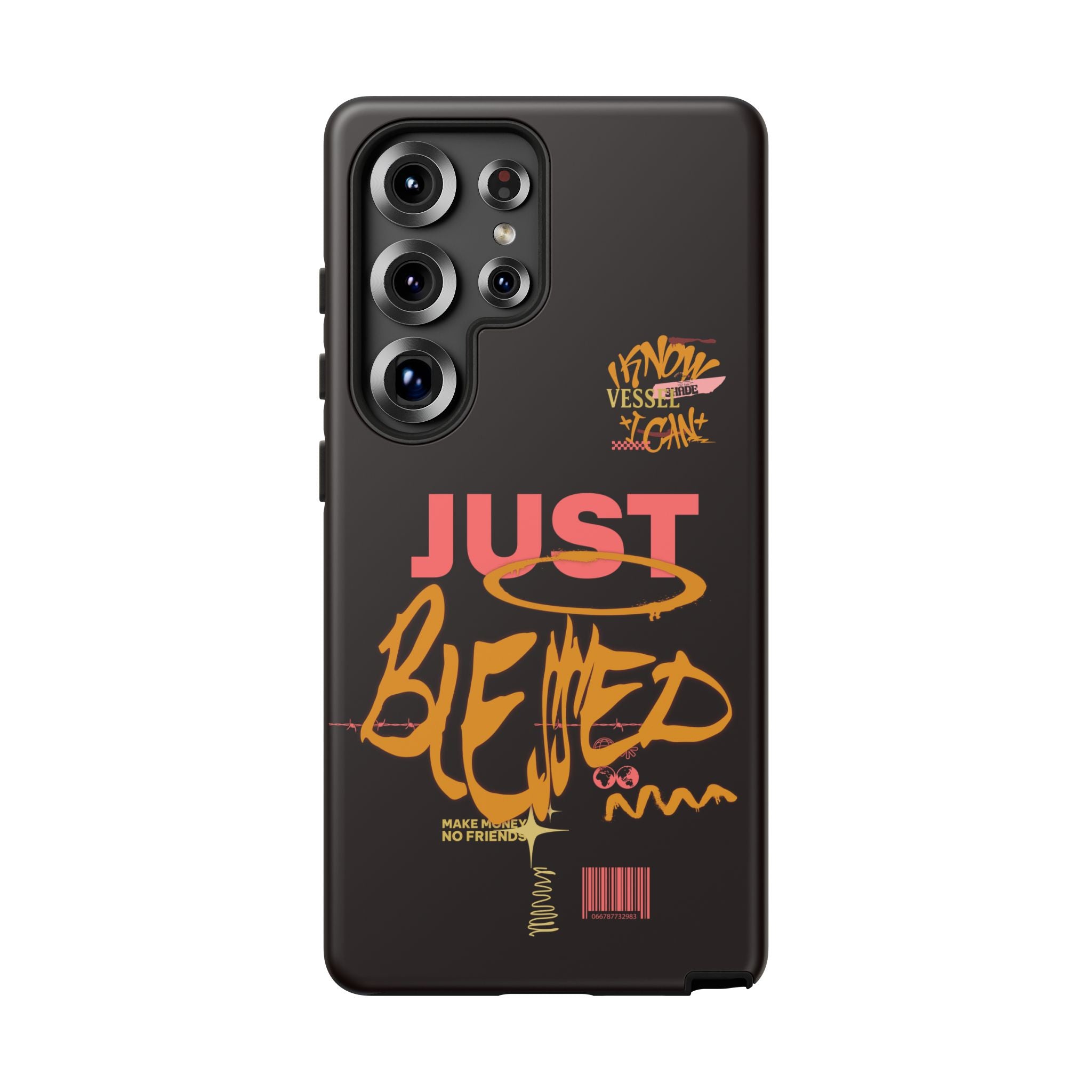 "Just Blessed" Bold Graffiti Typographic Protective Phone Case