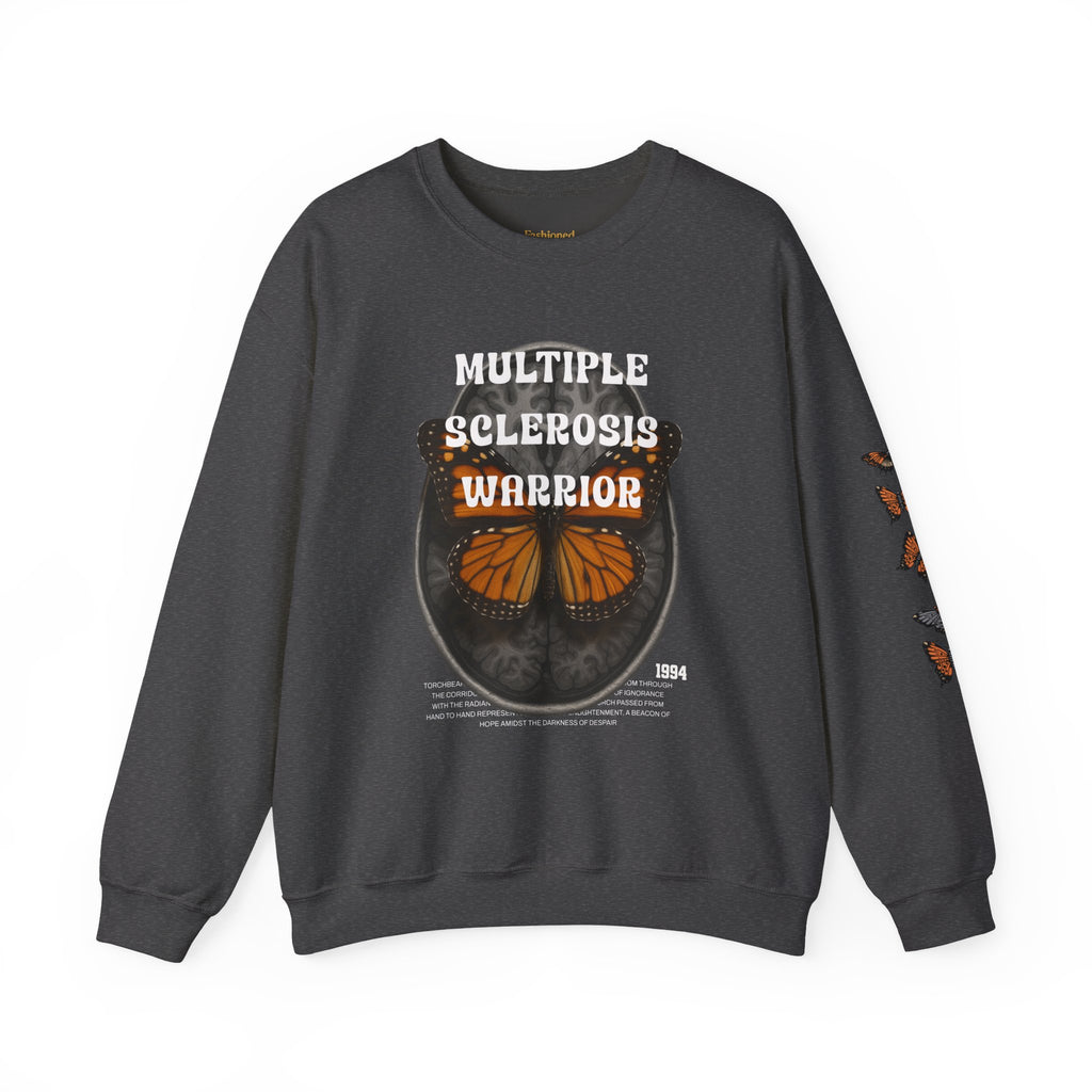 Orange Butterflies Multiple Sclerosis Awareness Sweatshirt