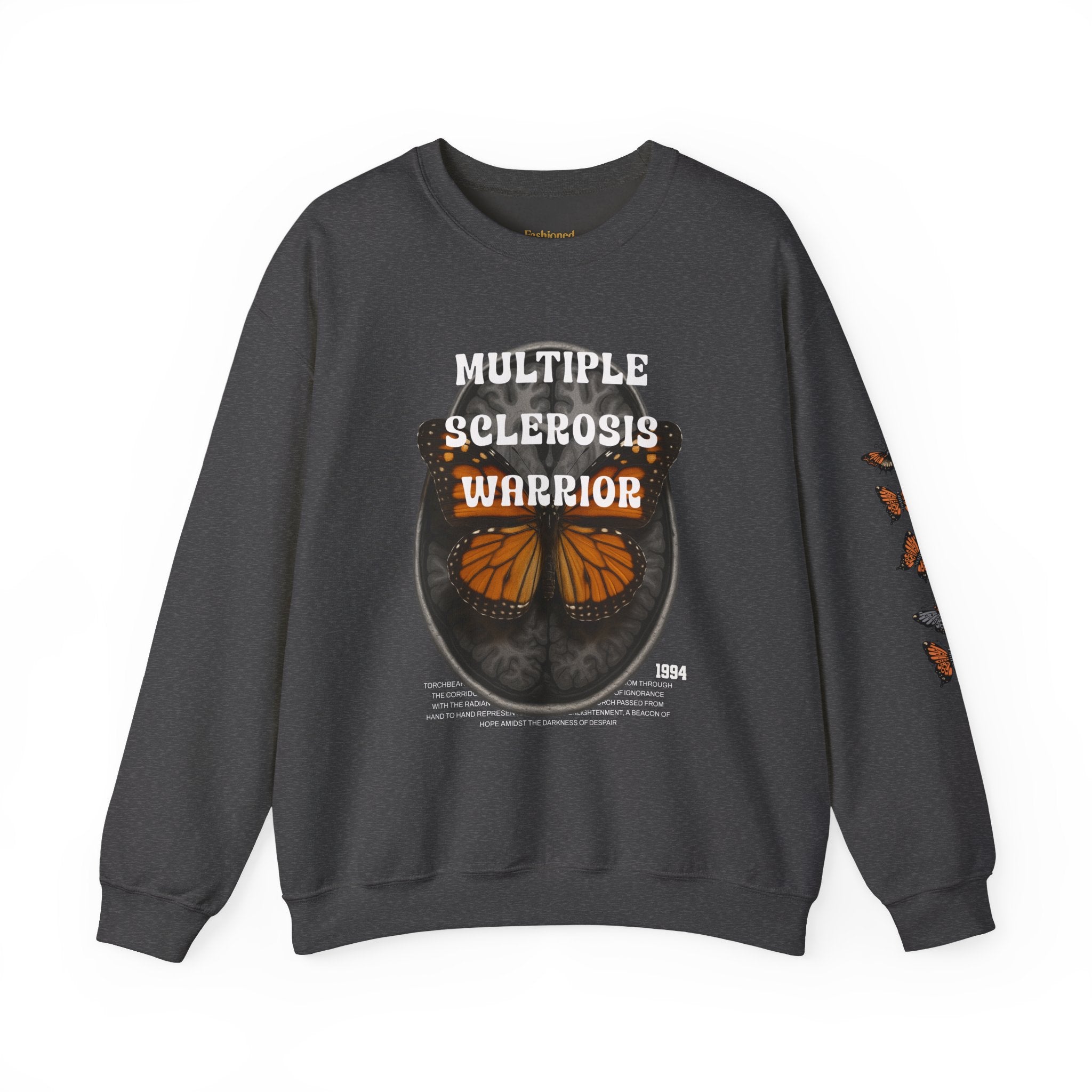 Orange Butterflies Multiple Sclerosis Awareness Sweatshirt