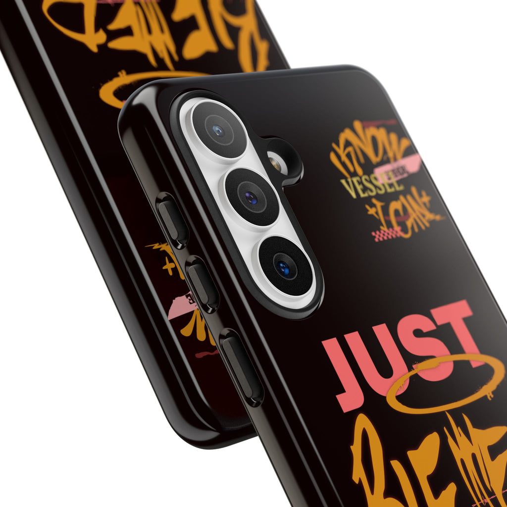 Phone Case — "Just Blessed" Bold Typographic Black Protective Case