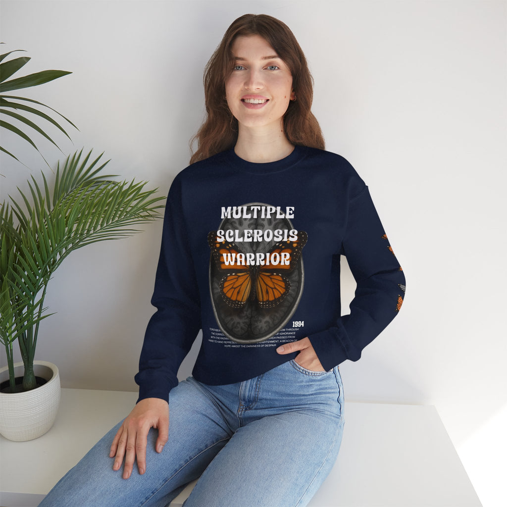 Orange Butterflies Multiple Sclerosis Awareness Sweatshirt