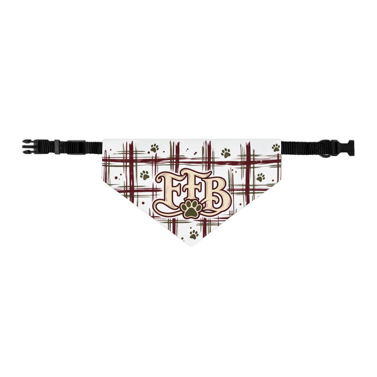 FFB Plaid Paw Pet Bandanna Collar