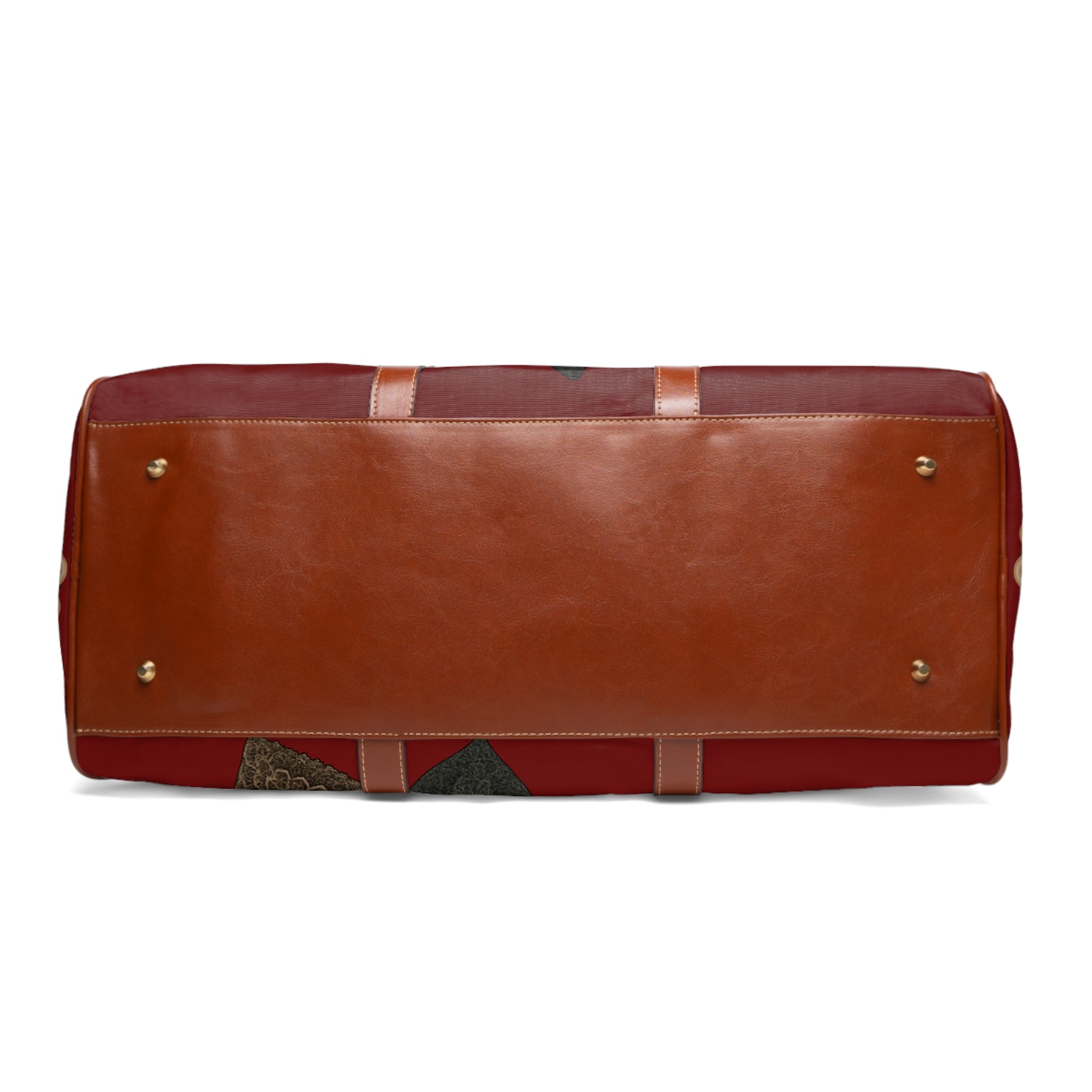 Waterproof Travel Bag — Elegant Black & Red Rose Pearl Duffle. (no raised pearls )￼