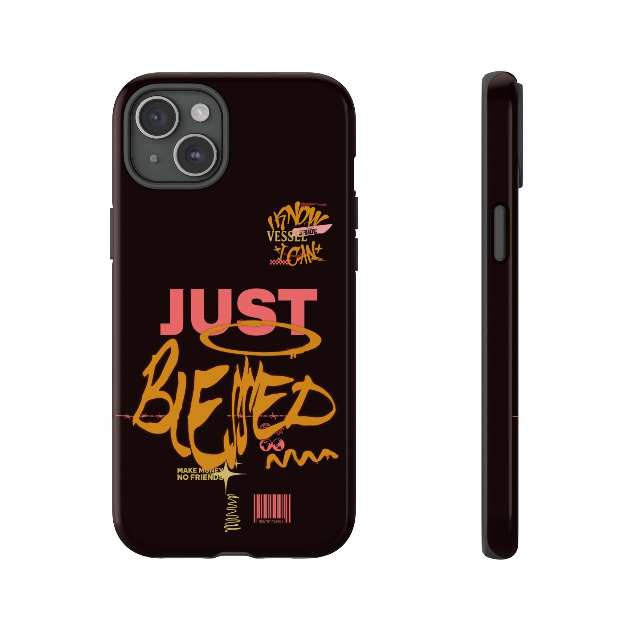 "Just Blessed" Bold Graffiti Typographic Protective Phone Case