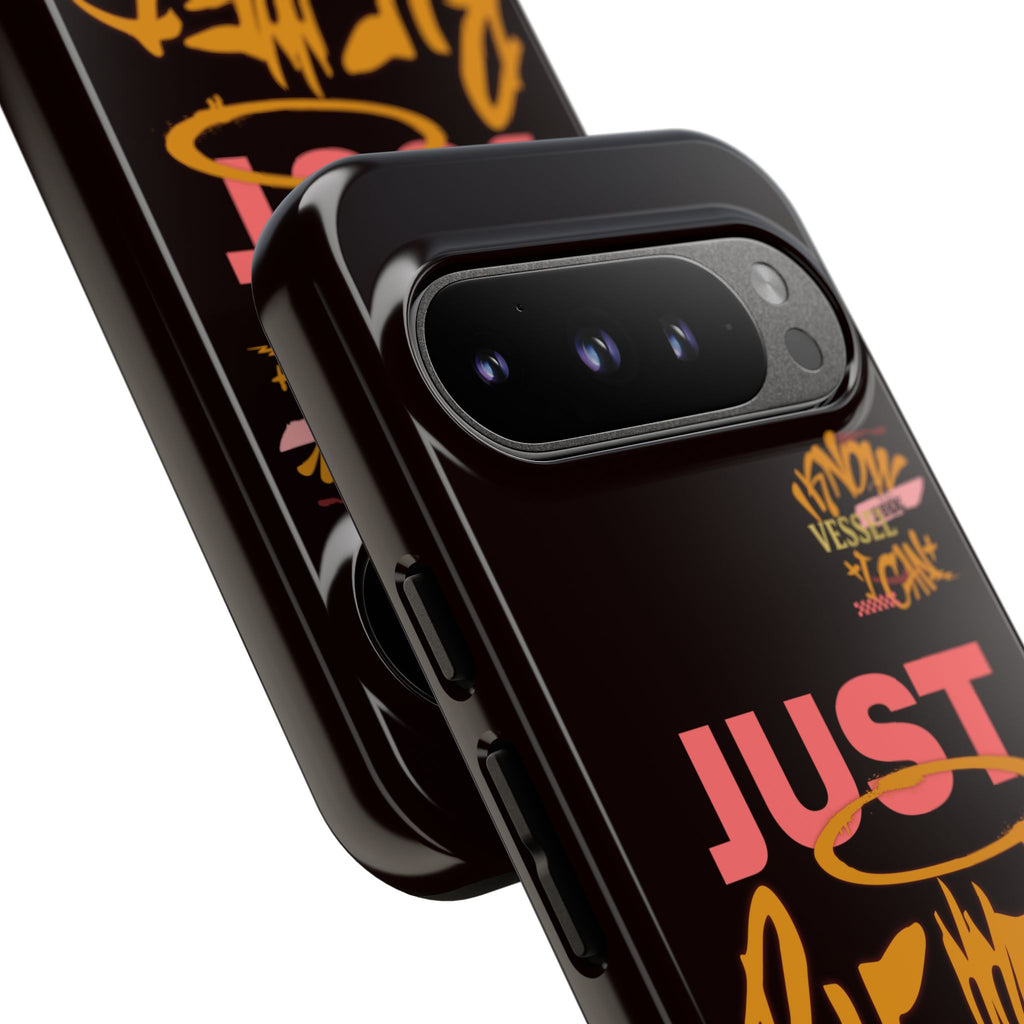 Phone Case — "Just Blessed" Bold Typographic Black Protective Case