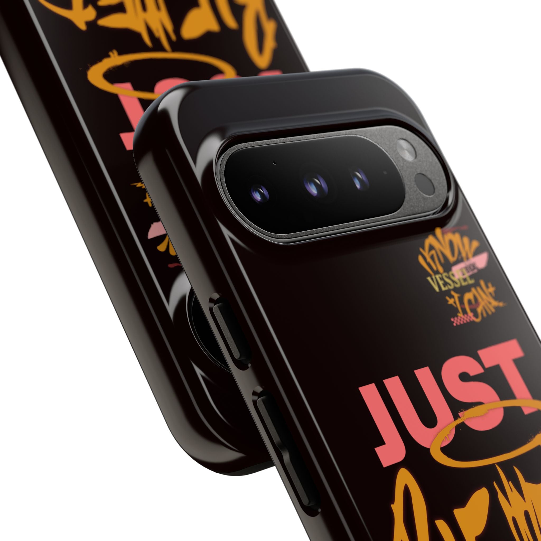 Phone Case — "Just Blessed" Bold Typographic Black Protective Case