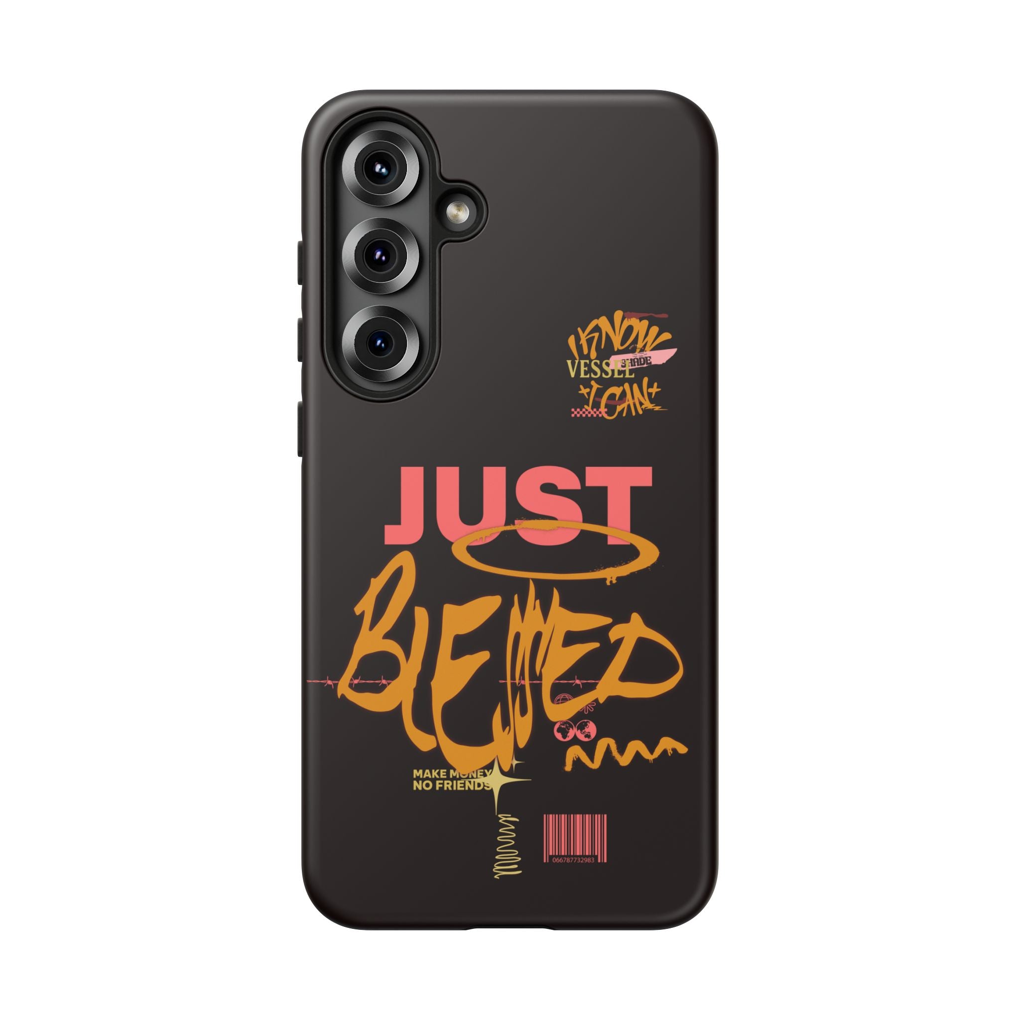 "Just Blessed" Bold Graffiti Typographic Protective Phone Case