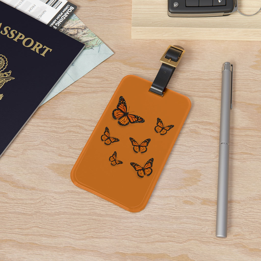 Monarch Butterfly Luggage Tag – Orange Travel ID Tag