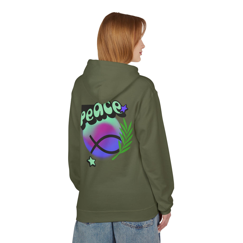 Peace Vibes Hoodie — 'Peace' Graphic Pullover (1995 Retro Earth Design)