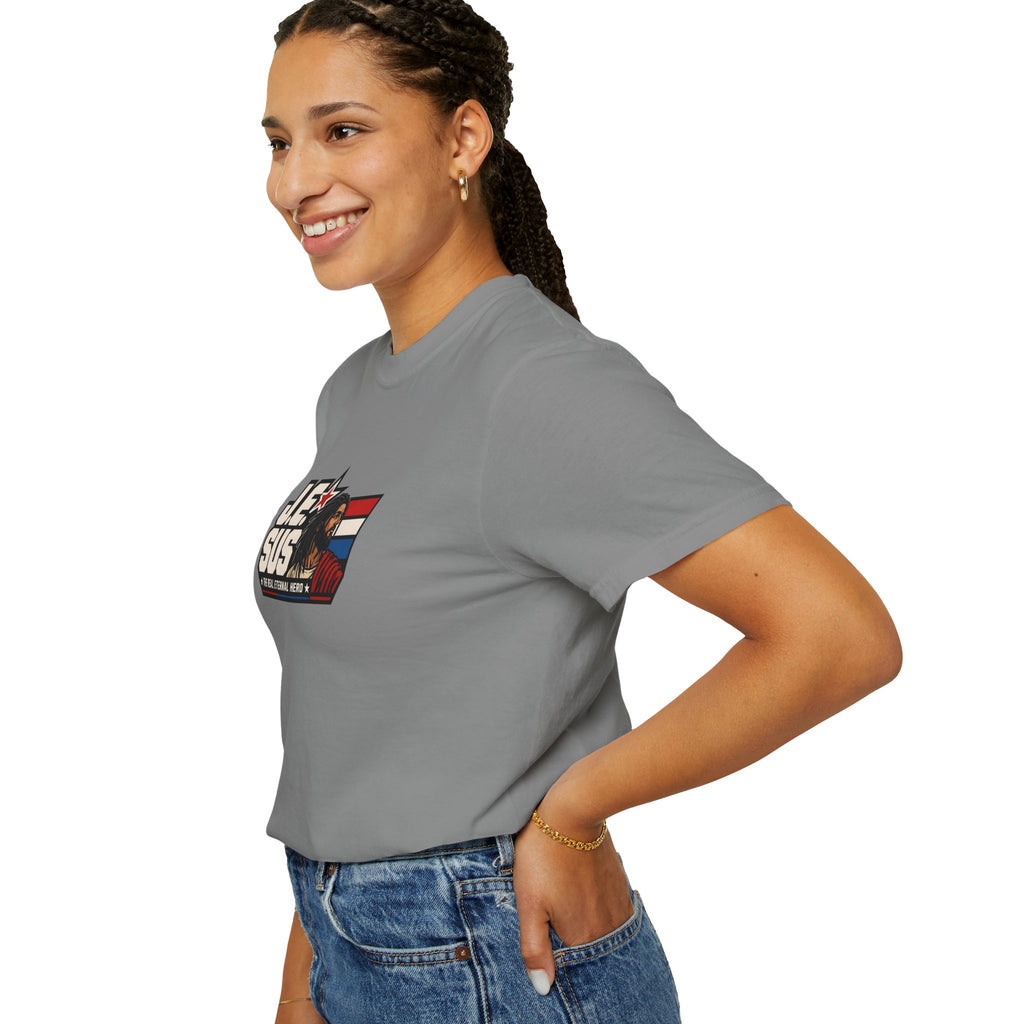 Jesus Retro Graphic T-Shirt — “J.E.SUS The Real Eternal Hero” Christian Vintage Tee