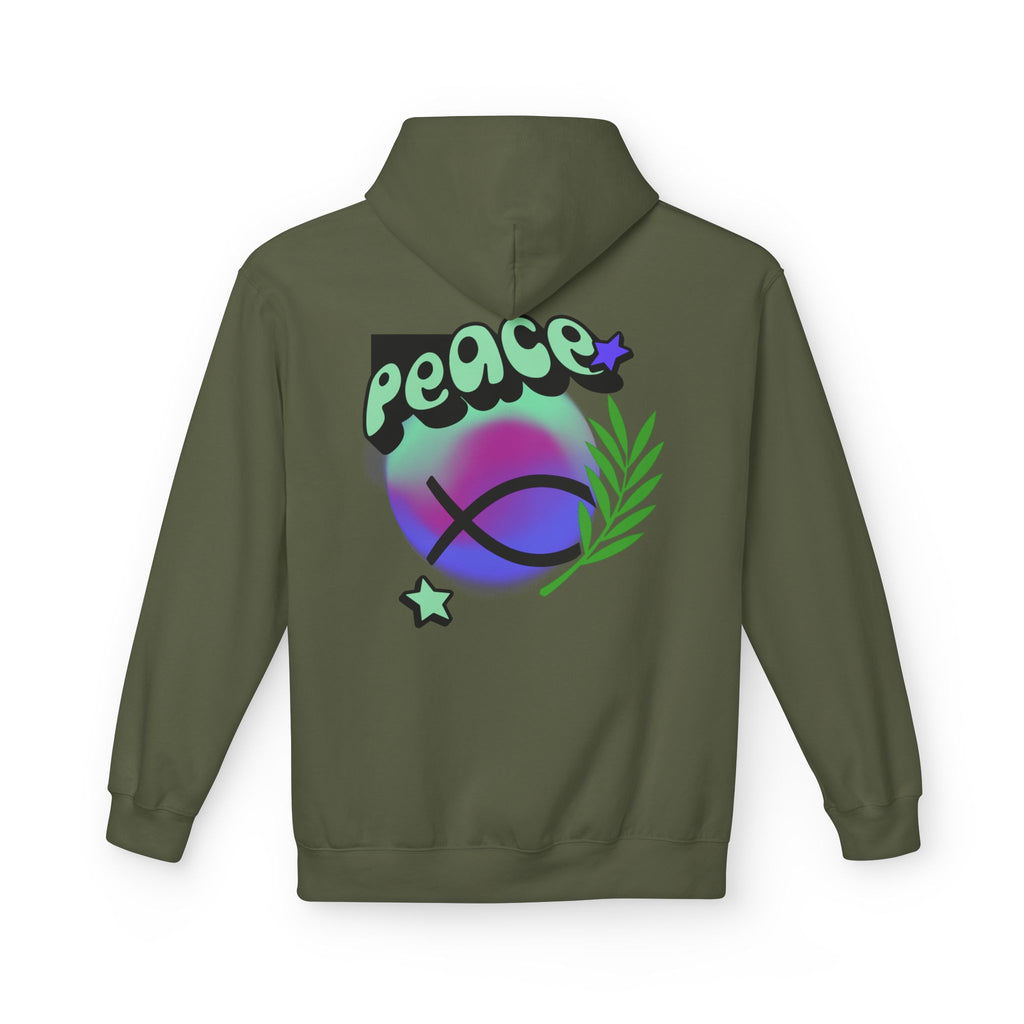 Peace Vibes Hoodie — 'Peace' Graphic Pullover (1995 Retro Earth Design)