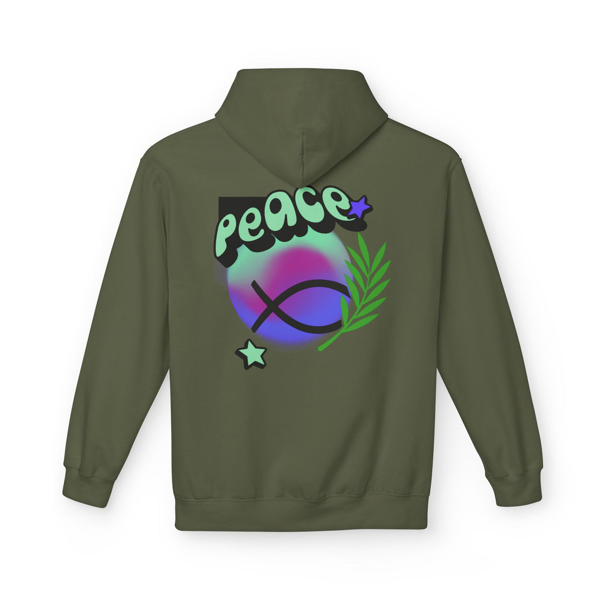 Peace Vibes Hoodie — 'Peace' Graphic Pullover (1995 Retro Earth Design)