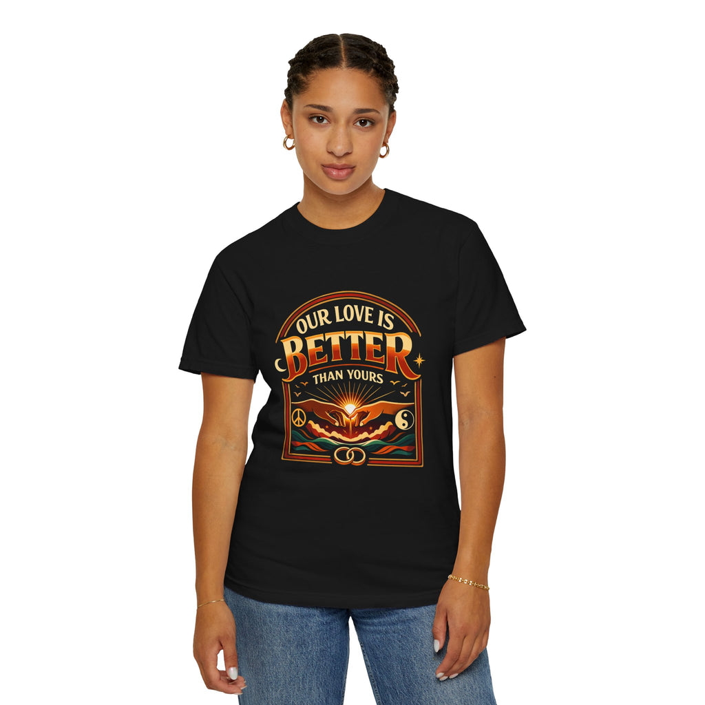 Our Love Is Better Graphic T‑Shirt — Retro Sun & Eagle Vintage Tee