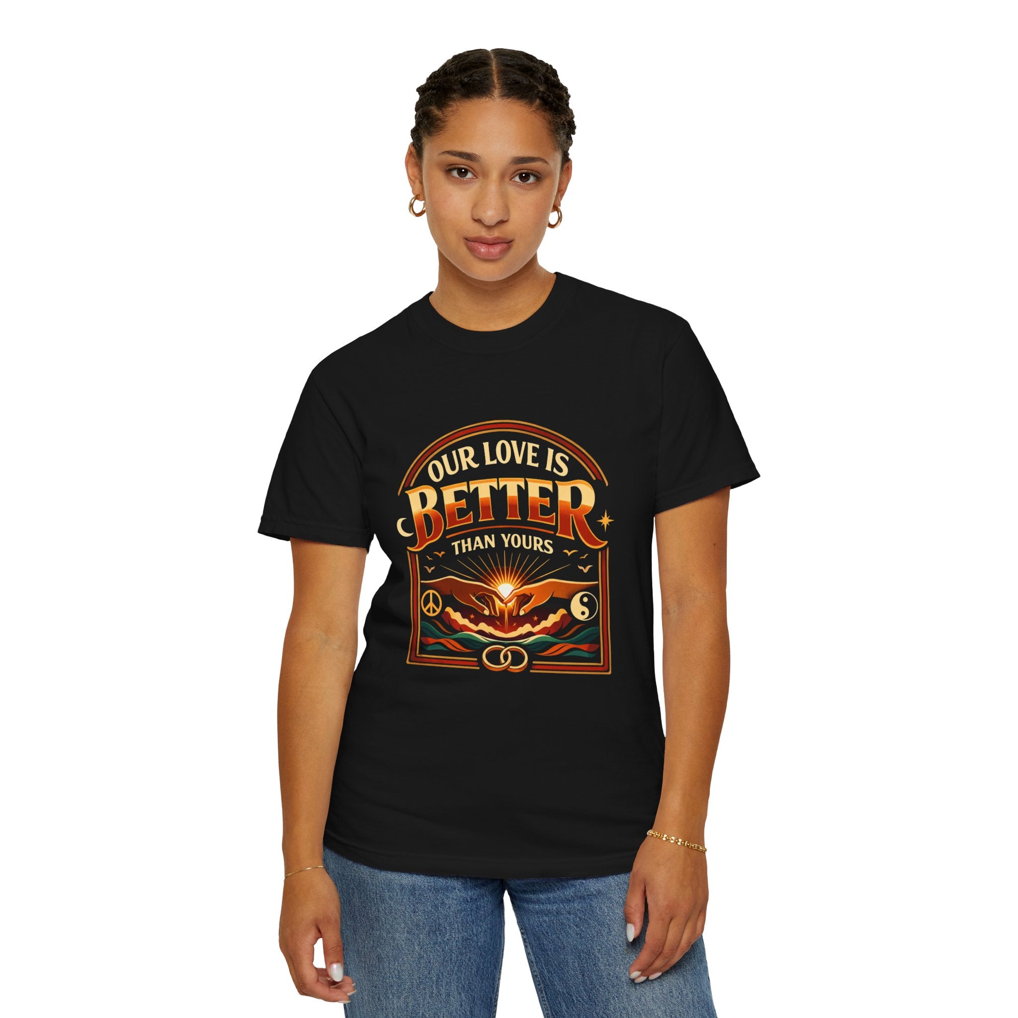 Our Love Is Better Graphic T‑Shirt — Retro Sun & Eagle Vintage Tee