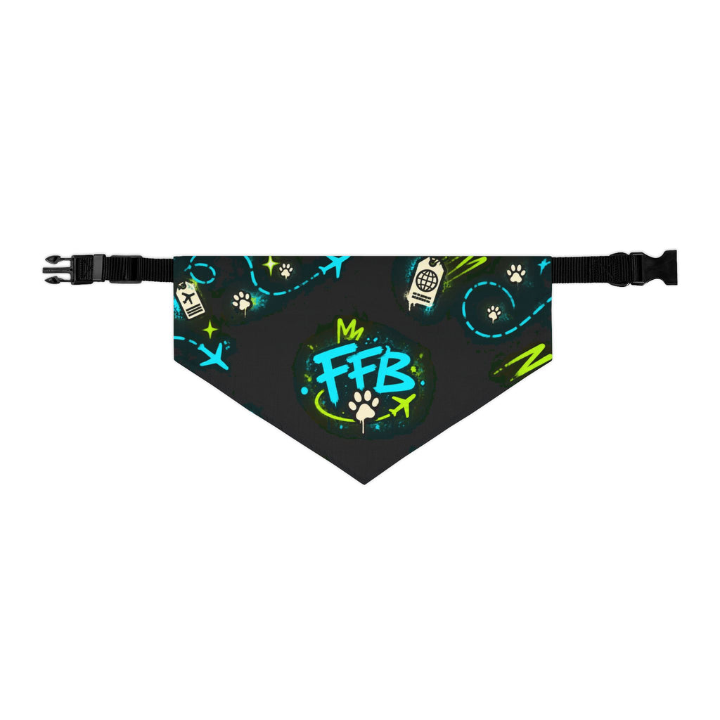 Graffiti FFB Dog Bandana Collar – Neon Paw Print