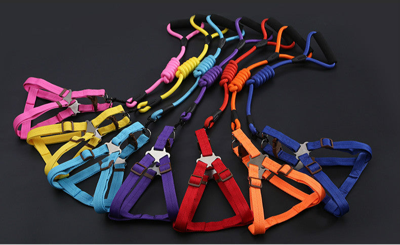 Nylon Dog Harness, Leash and Collar Set! 14-21in