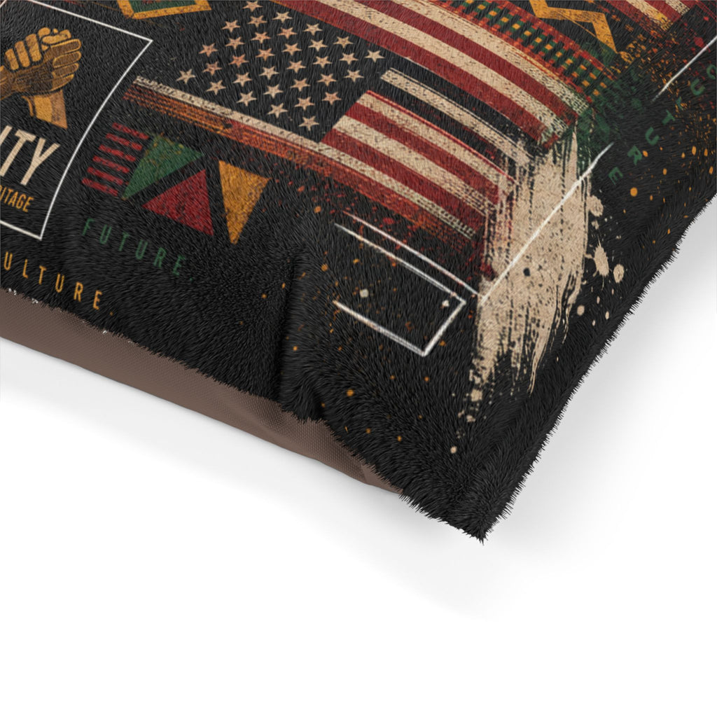 Tribal Stars Pet Bed — Colorful Geometric Afrocentric Dog & Cat Cushion