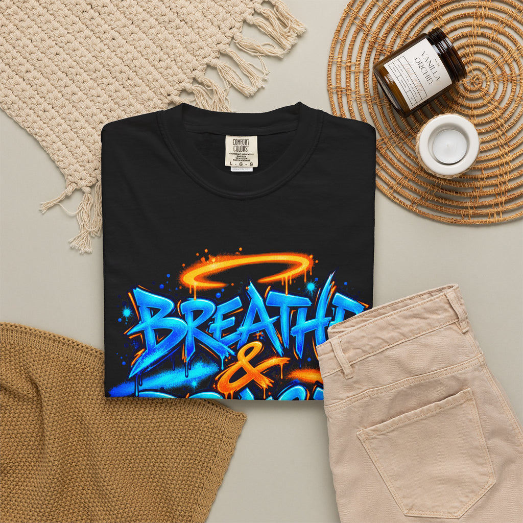 Breathe & Praise T-Shirt — Psalm 150:6 Graffiti Christian Tee