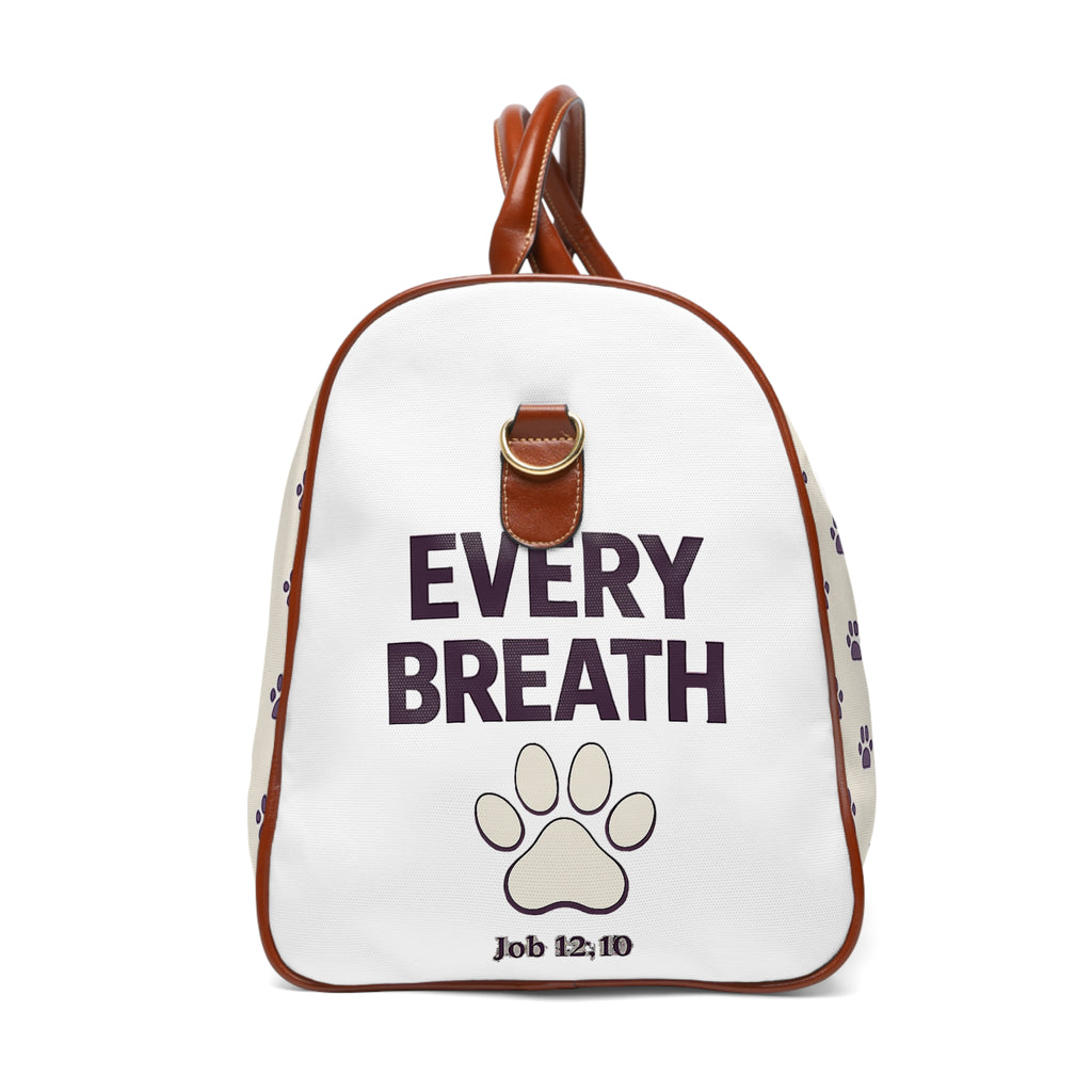 Pet Paw Scripture Duffle Bag – Job 12:10 Waterproof Travel Bag