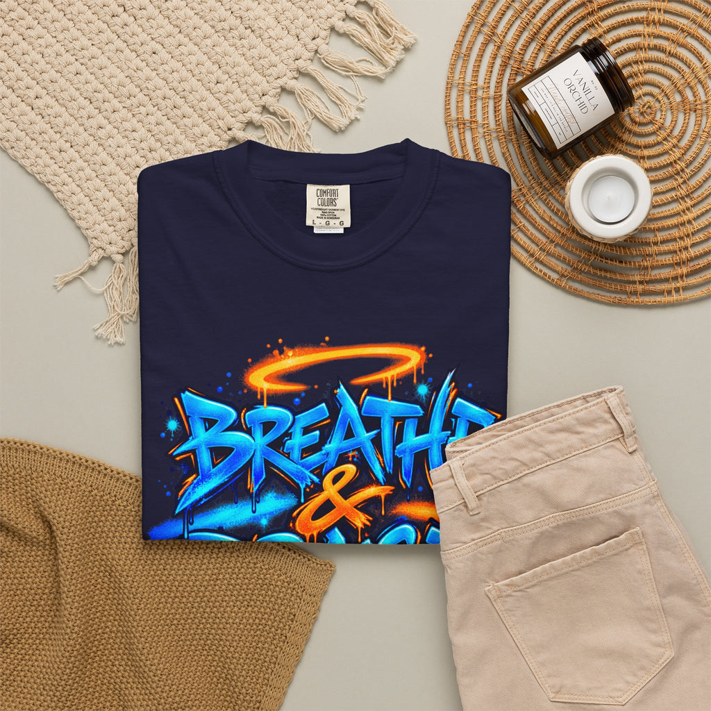 Breathe & Praise T-Shirt — Psalm 150:6 Graffiti Christian Tee