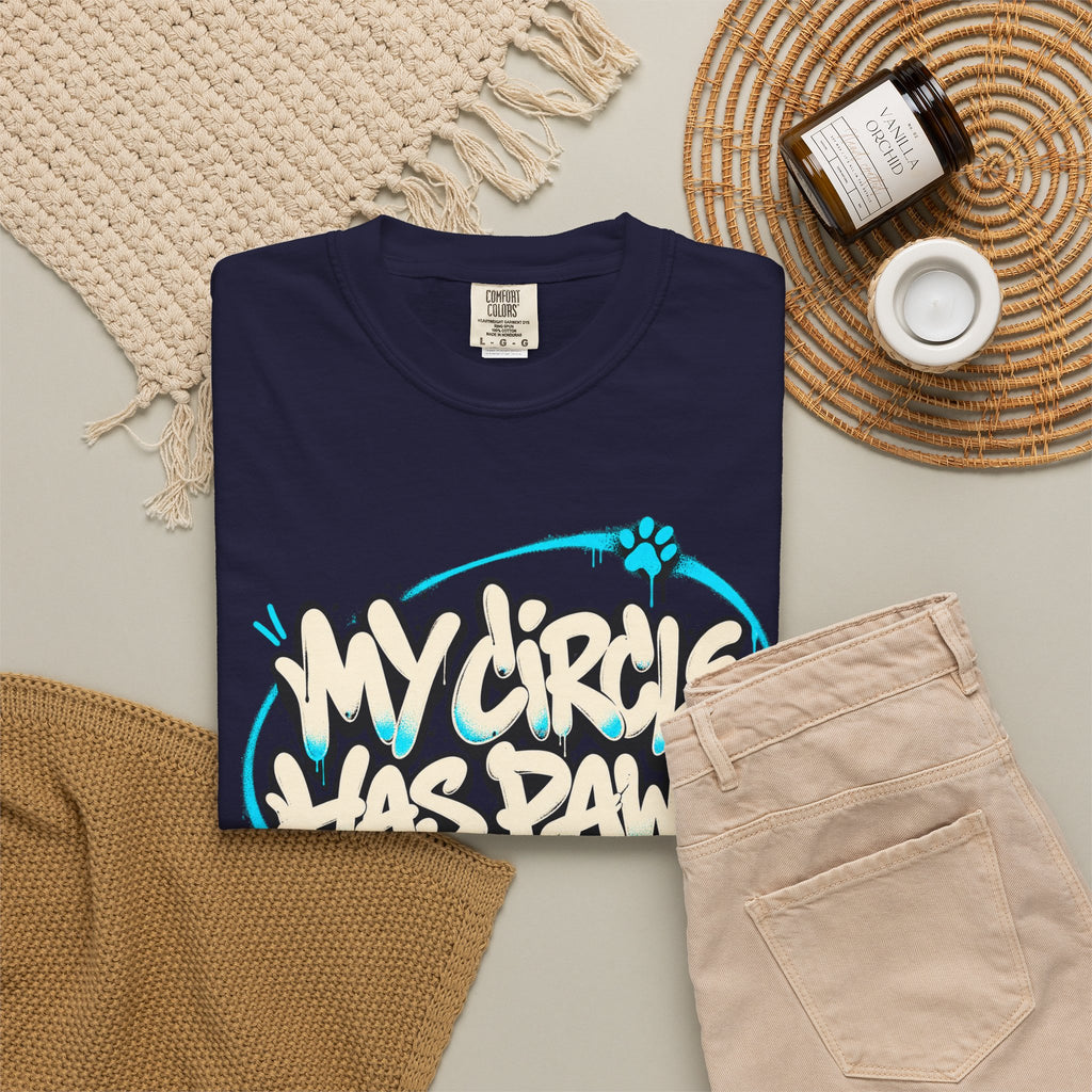 My Circle Has Paws Graffiti T-Shirt — Cute Pet Lover Tee