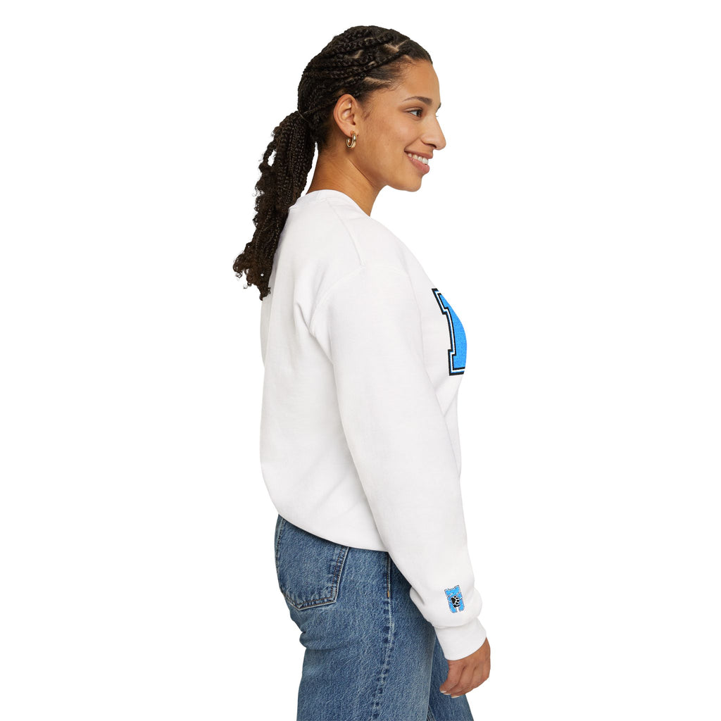 NC Paw Letterman Crewneck Sweatshirt —North Carolina Vintage School Spirit