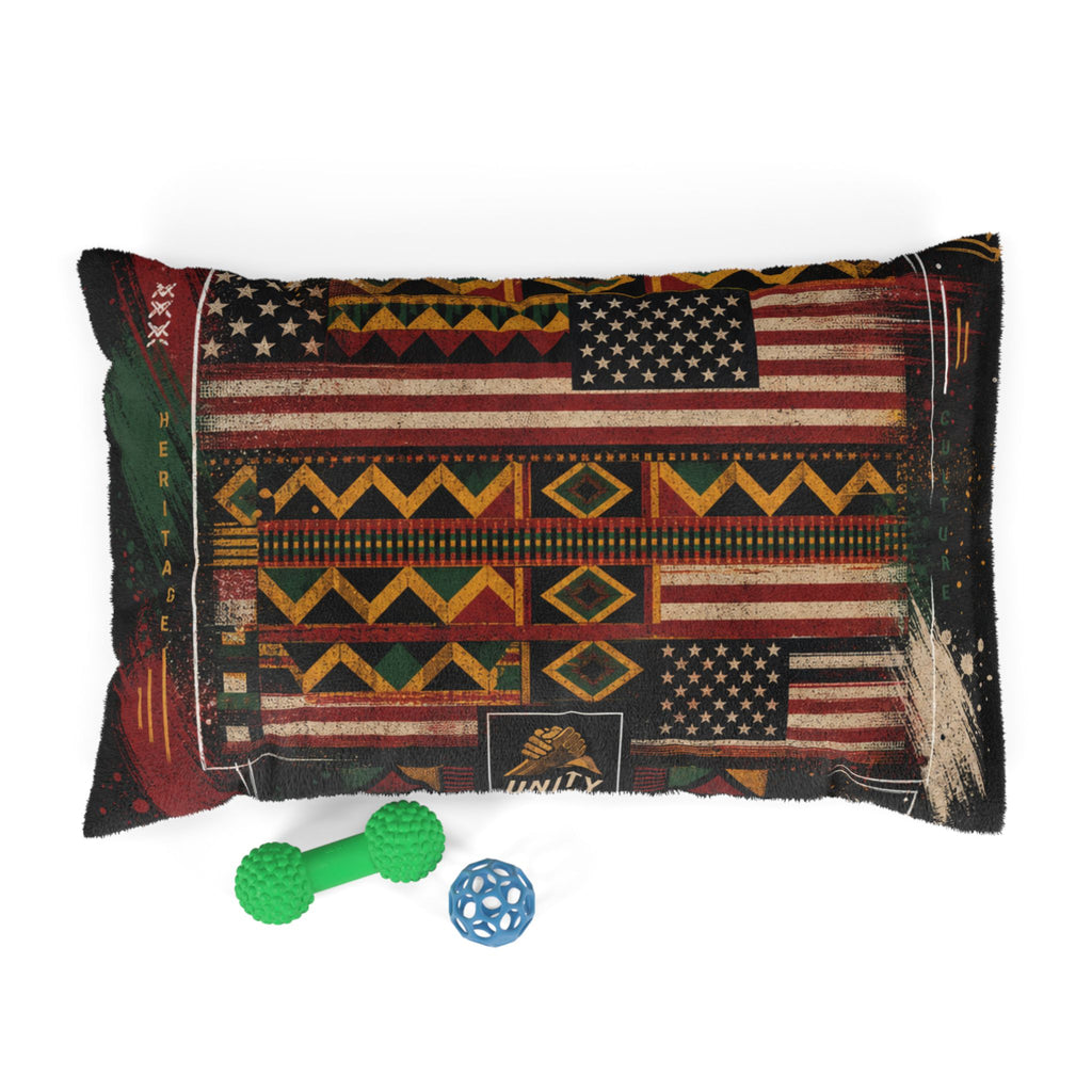 Tribal Stars Pet Bed — Colorful Geometric Afrocentric Dog & Cat Cushion