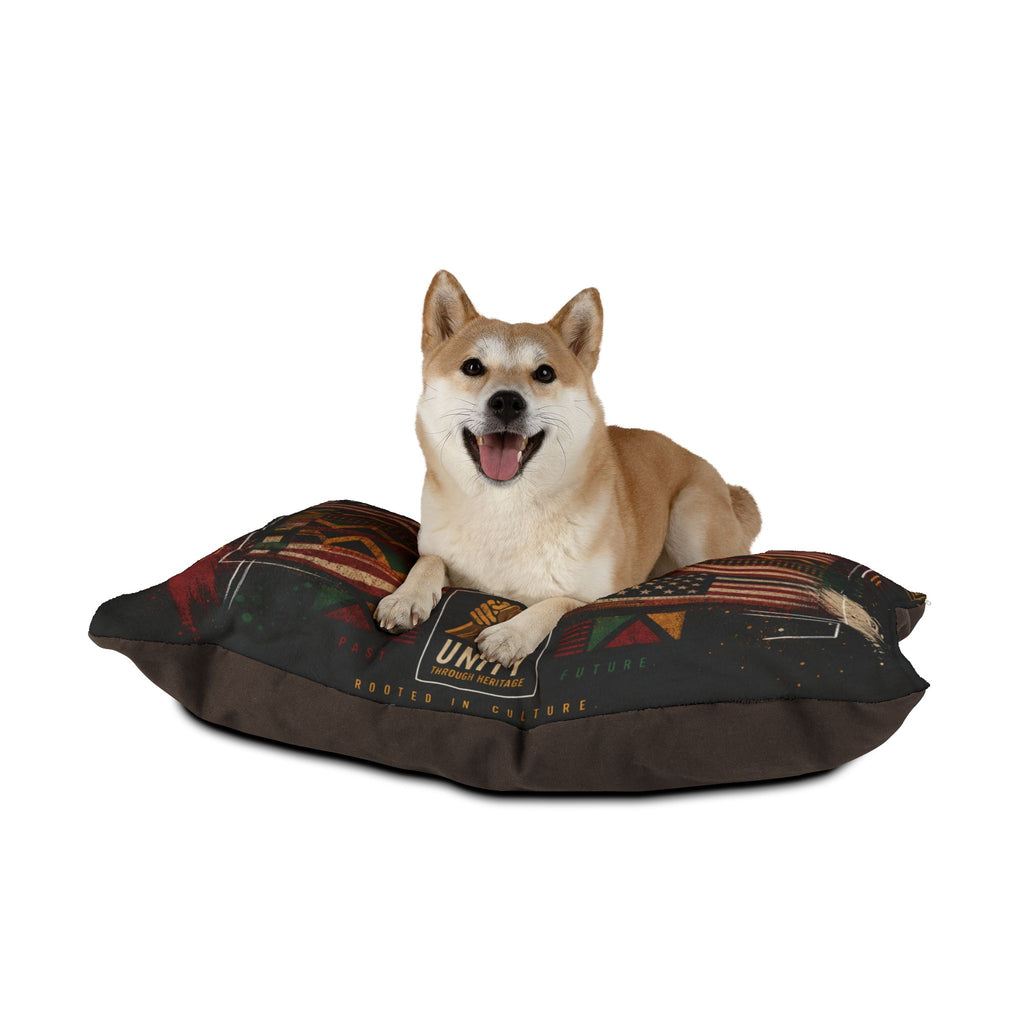 Tribal Stars Pet Bed — Colorful Geometric Afrocentric Dog & Cat Cushion