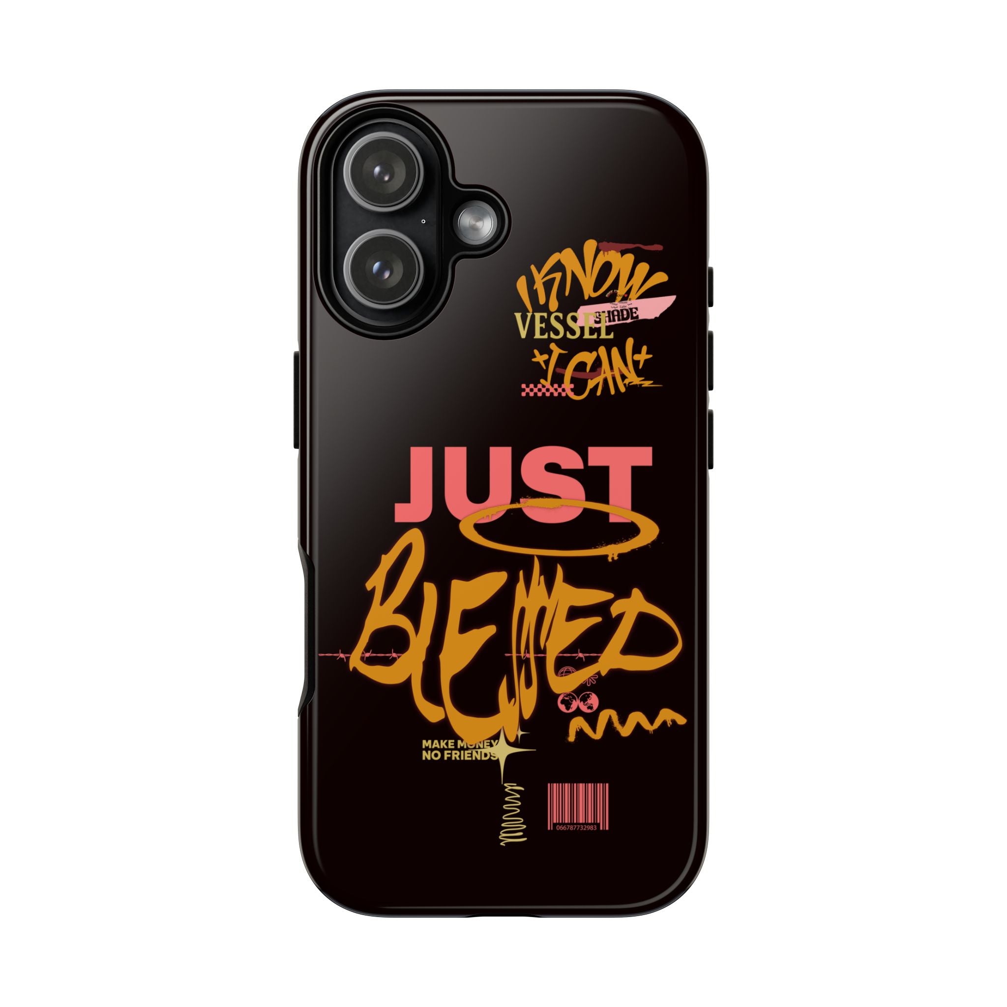 "Just Blessed" Bold Graffiti Typographic Protective Phone Case