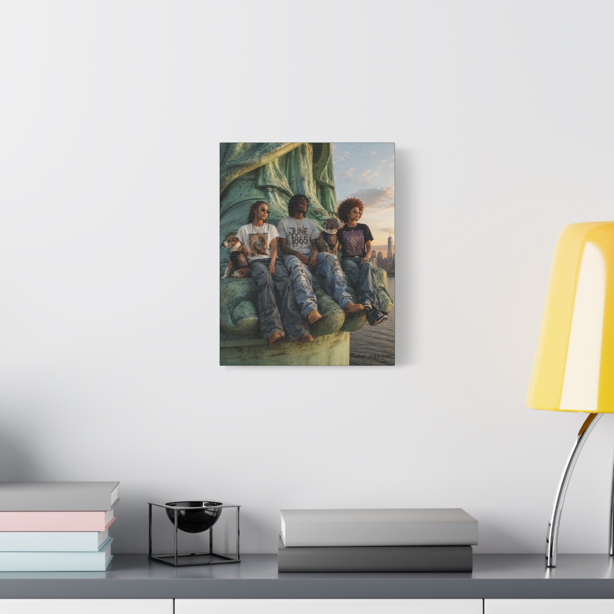 Retro Juneteenth Urban Portrait Matte Canvas Print — Stretched Wall Art