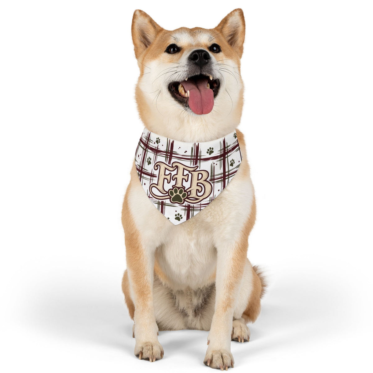 FFB Plaid Paw Pet Bandanna Collar