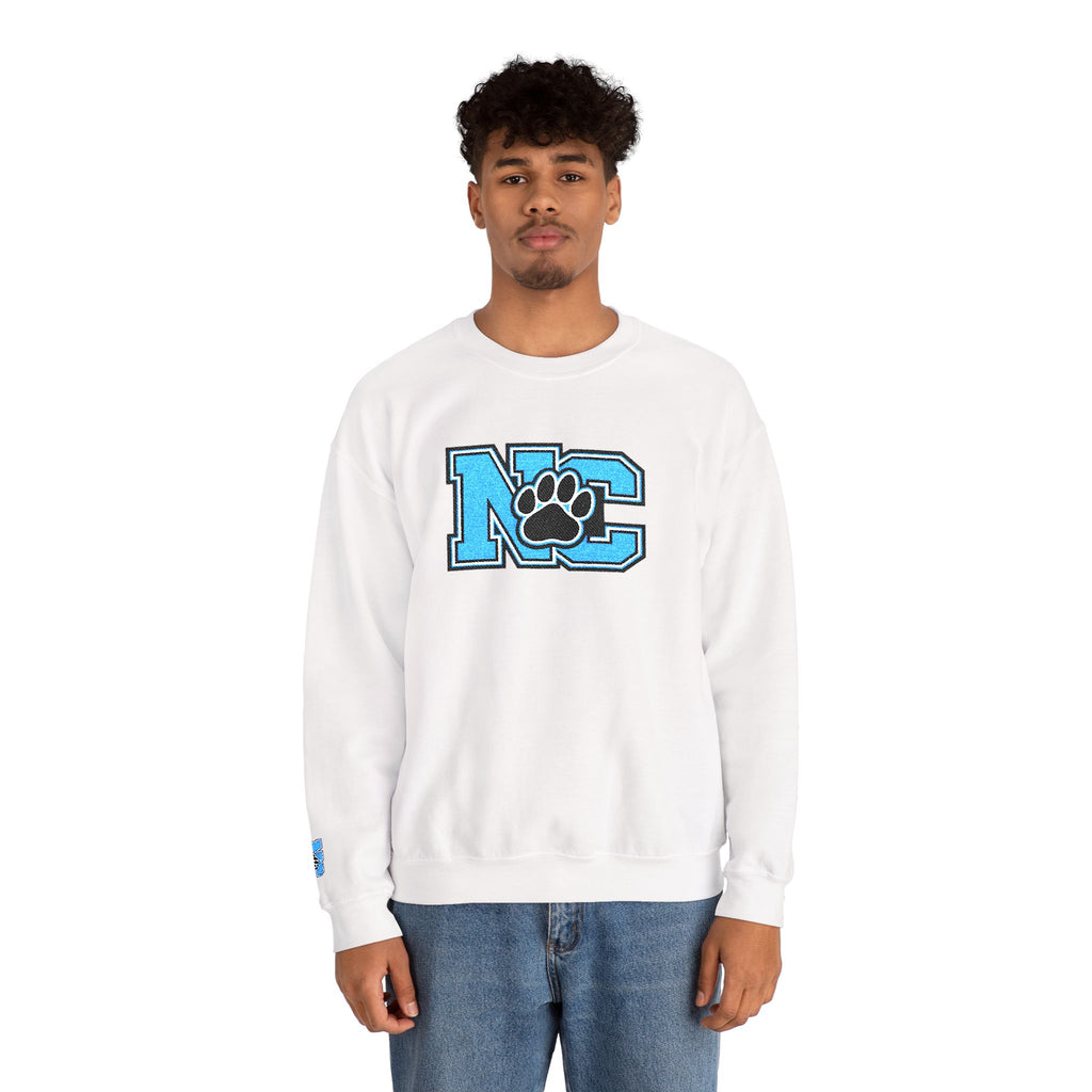 NC Paw Letterman Crewneck Sweatshirt —North Carolina Vintage School Spirit