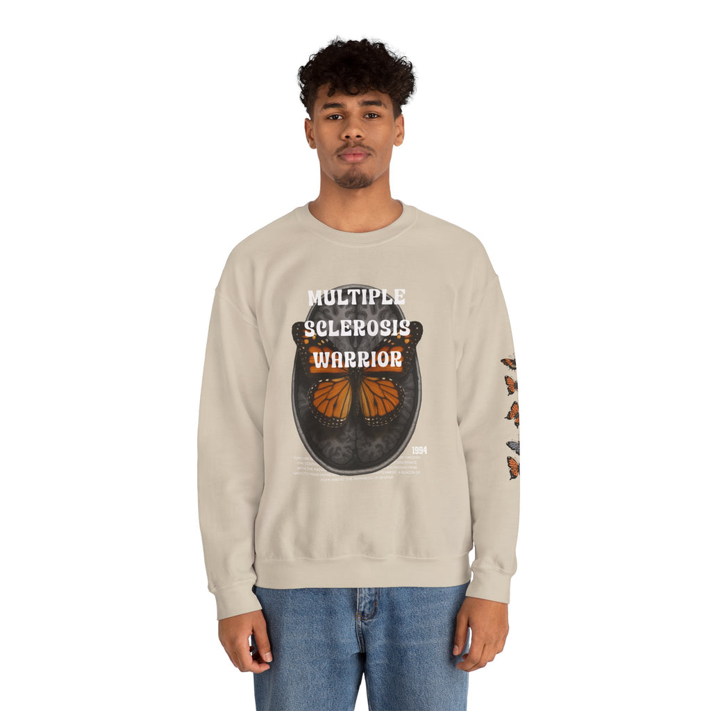 Orange Butterflies Multiple Sclerosis Awareness Sweatshirt