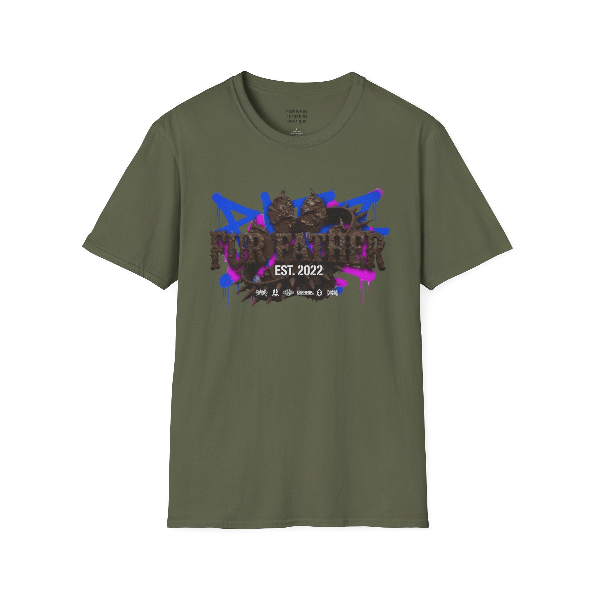 Graffiti Fur Father Punk T-Shirt — "PUNKER" Est. 2022 Urban Streetwear
