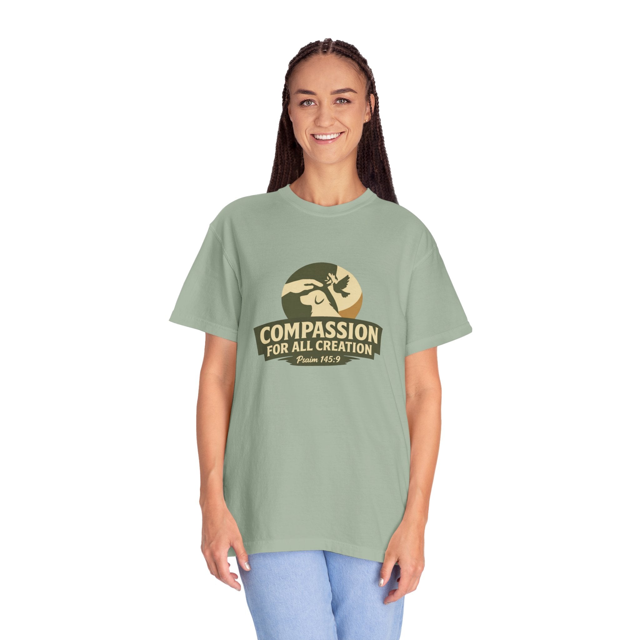 Compassion for All Creation T-Shirt — Psalm 145:9 Christian Graphic Tee,  Matching Pet Apparel Available
